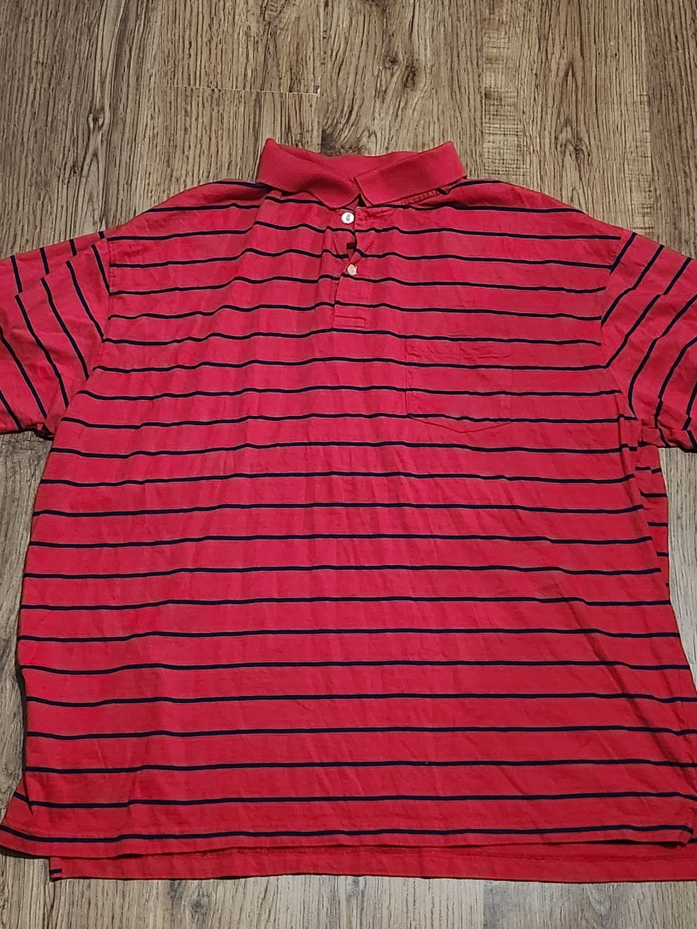Red Striped Polo Shirt with Navy Lines - Men's Casual Polo